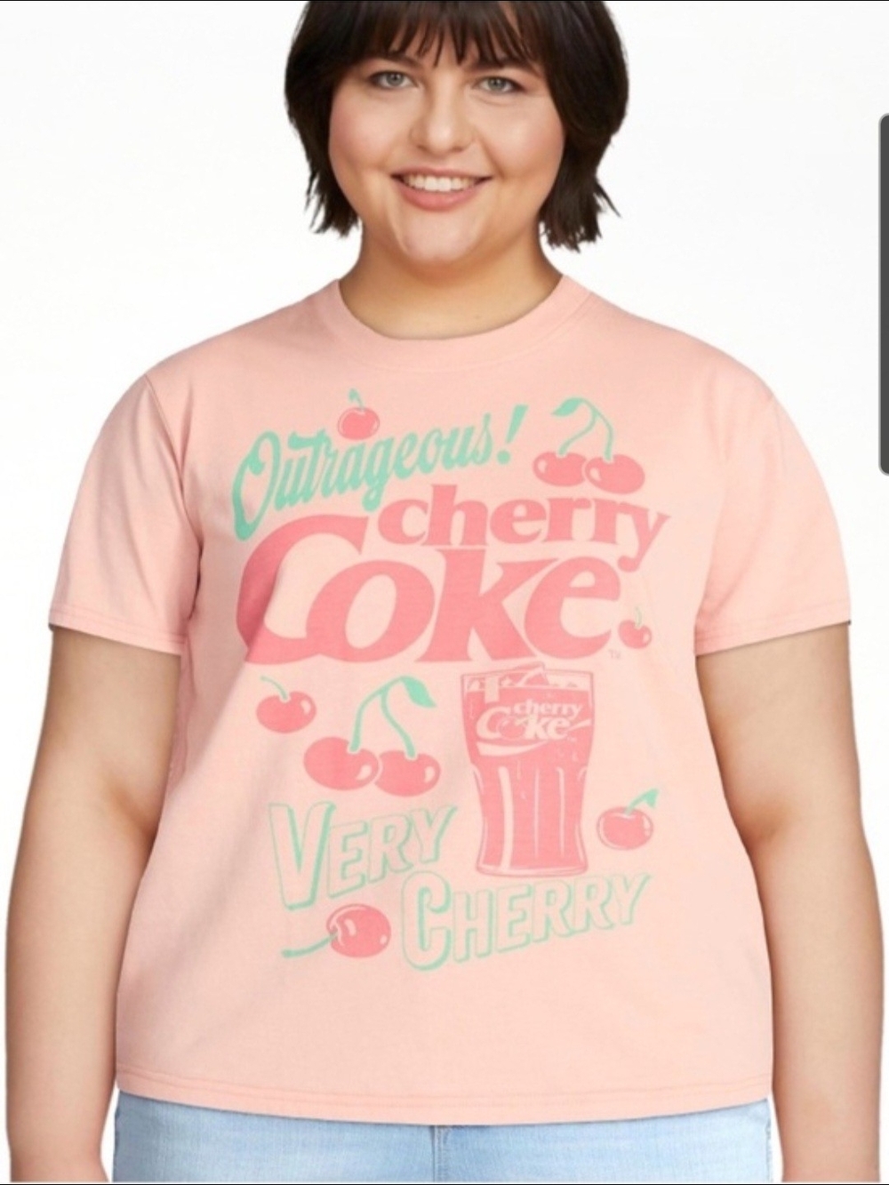 Outrageous! Cherry Coke Pink Graphic Tee - Women's Short Sleeve